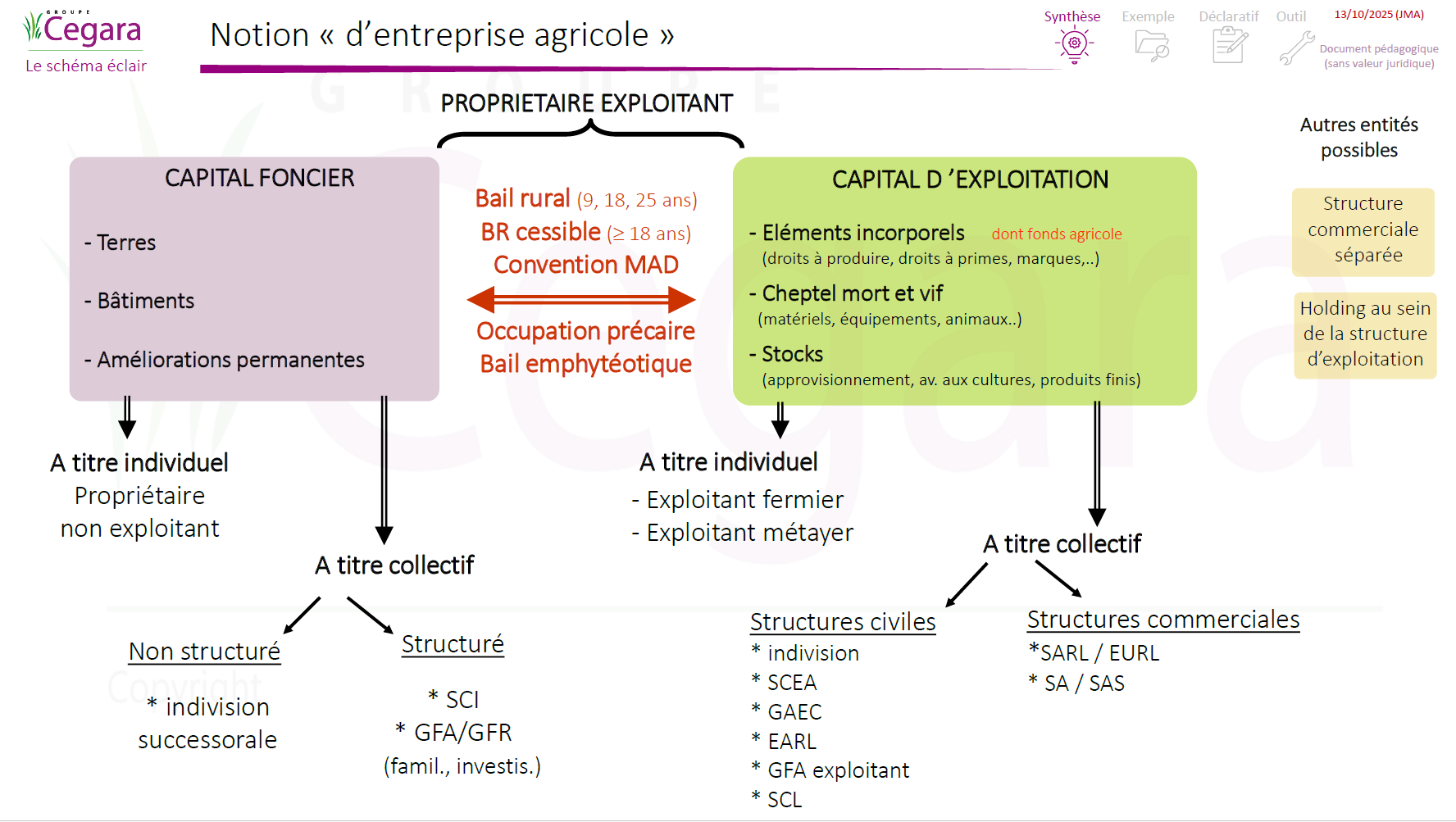 Schéma - Notion d'entreprise agricole